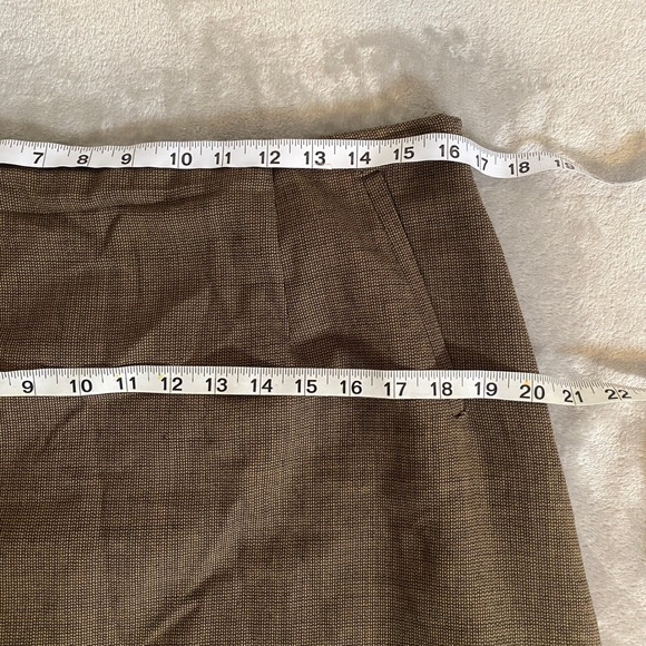 Harve Benard Skirt Sz 14 Brown Maxi A-Line 100% Wool Textured Lined Timeless - Picture 9 of 9